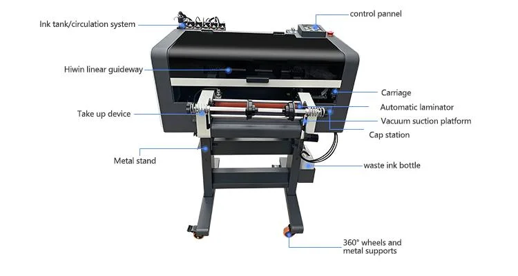 Rainbow Varnish UV Hybrid Printer A3 UV Dtf Printer for Glass for Canvas Metal Plaques for Dominoes UV Dtf Printer with Varnish