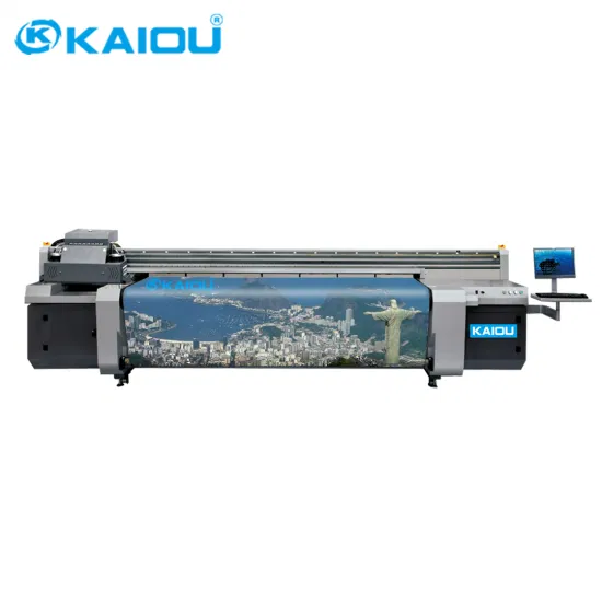 Impresora plana Kaiou 3200HD de curado LED de alta velocidad Impresora LED UV híbrida rollo a rollo Impresora UV de alta reducción a la venta