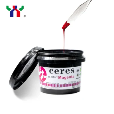 Tinta offset UV Ceres de alta calidad para vasos, alta fuerza adhesiva para tarjetas, color Cmyk, 1 kg/lata